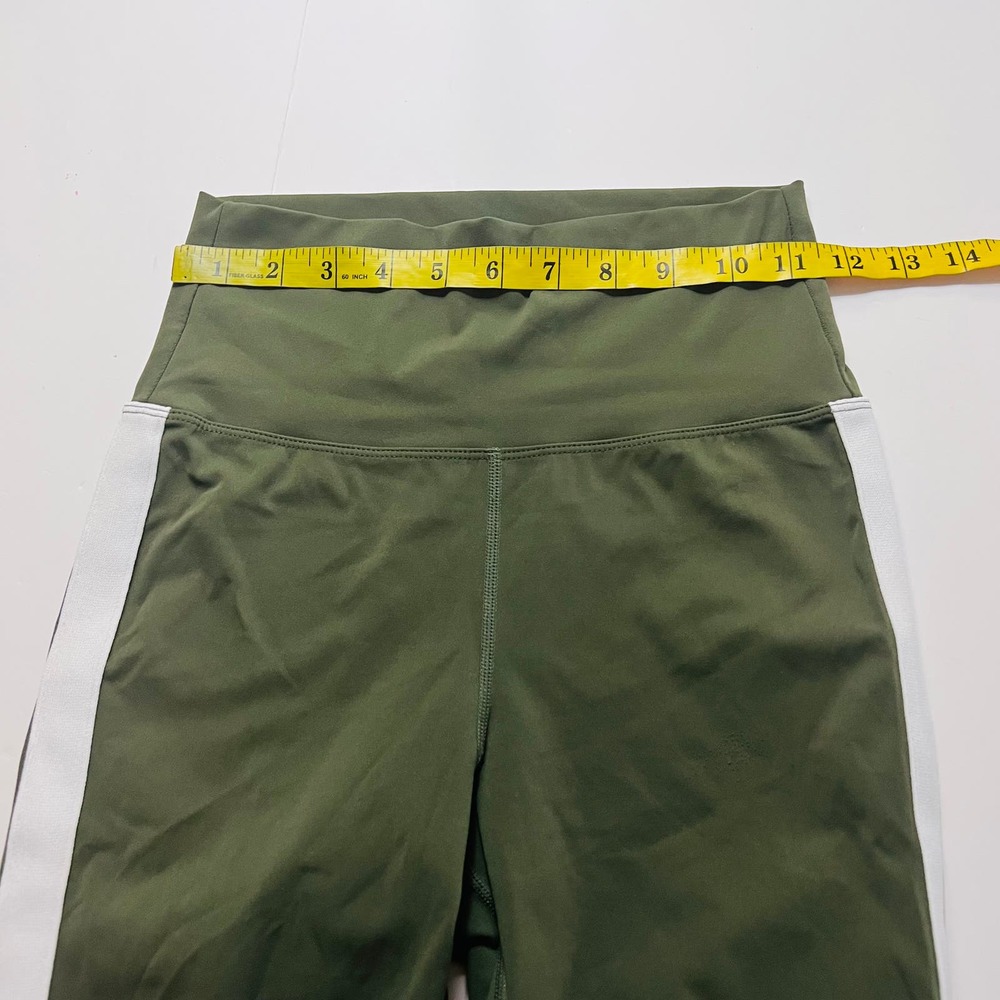 Zyia Active Side Striped High Rise Leggings Size 2 Green Cream - Picture 6 of 10